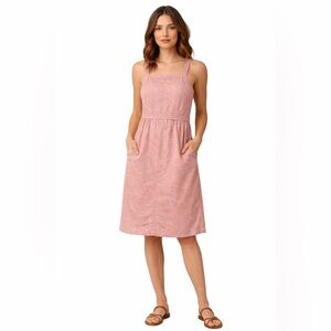 Prana Pink Lyocell Midi Dress Size L Sleeveless Summer